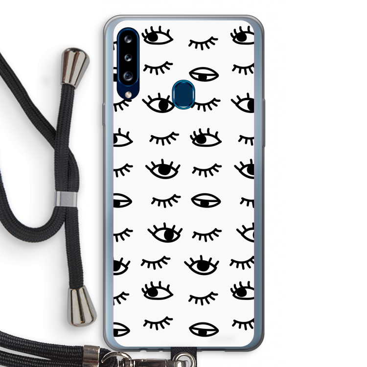 Eye pattern #2: Samsung Galaxy A20s Transparant Hoesje met koord