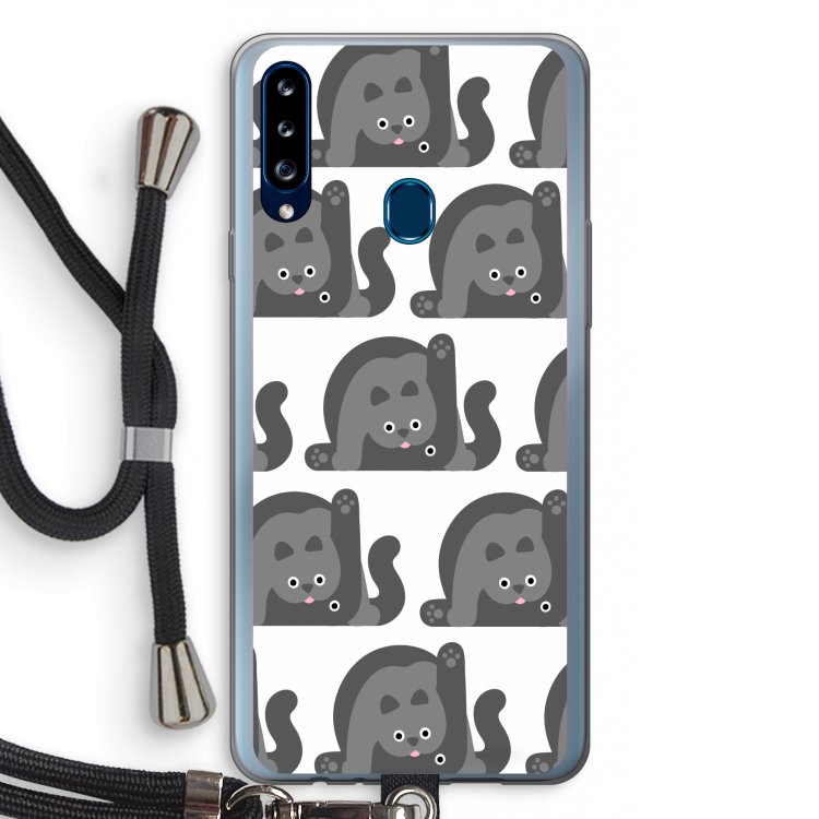 Cats: Samsung Galaxy A20s Transparant Hoesje met koord