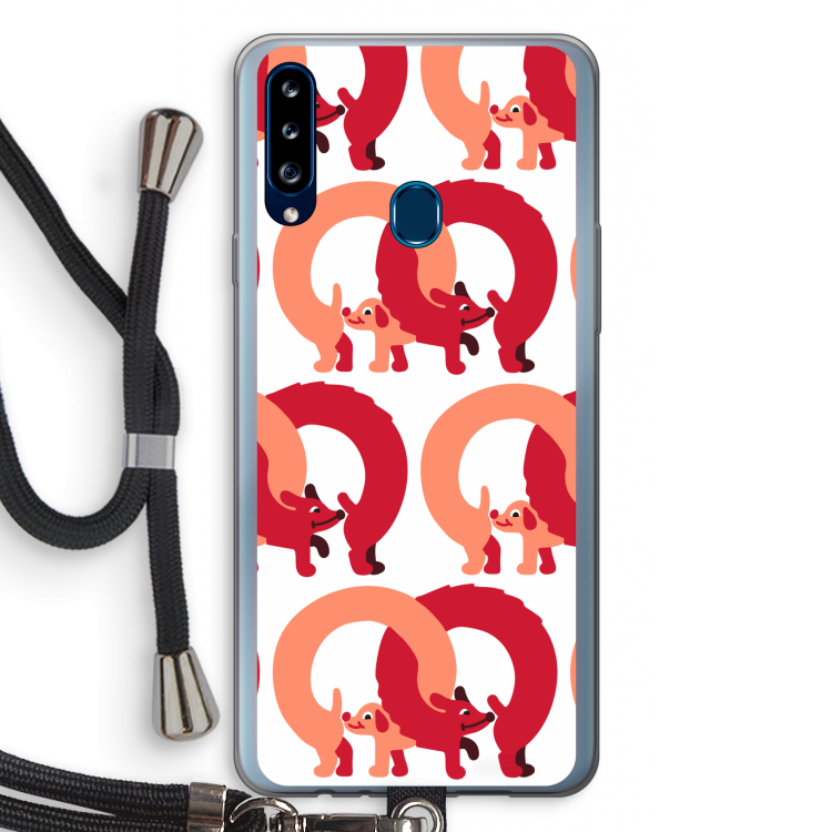 Dogs: Samsung Galaxy A20s Transparant Hoesje met koord