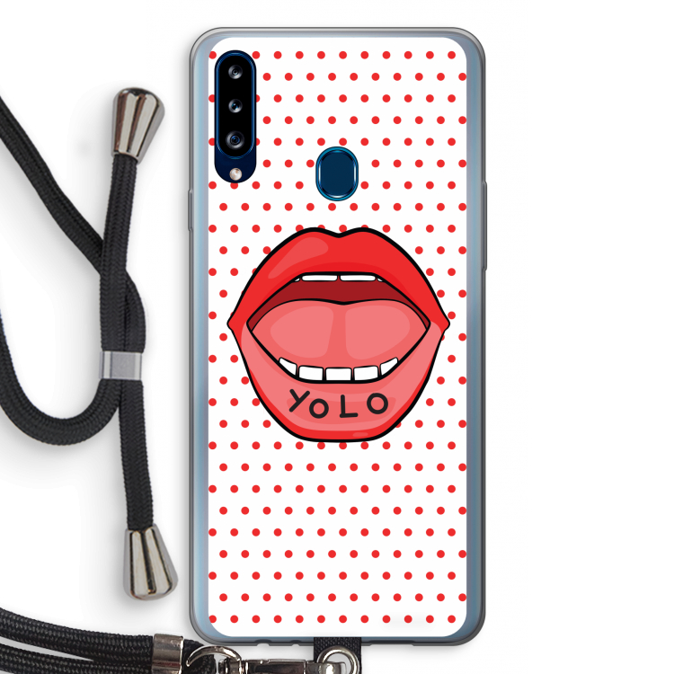 Yolo Denise: Samsung Galaxy A20s Transparant Hoesje met koord