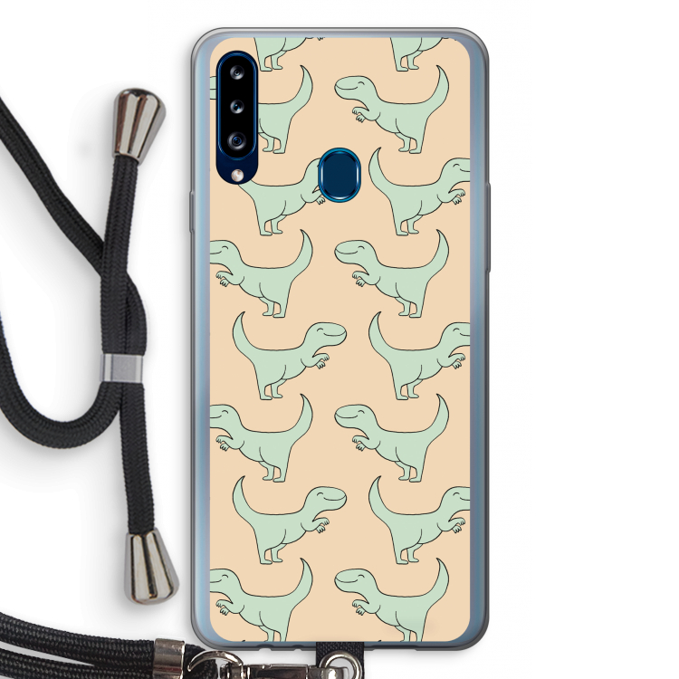 Dinos: Samsung Galaxy A20s Transparant Hoesje met koord