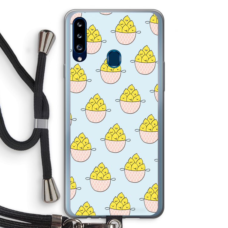 Citroenen: Samsung Galaxy A20s Transparant Hoesje met koord