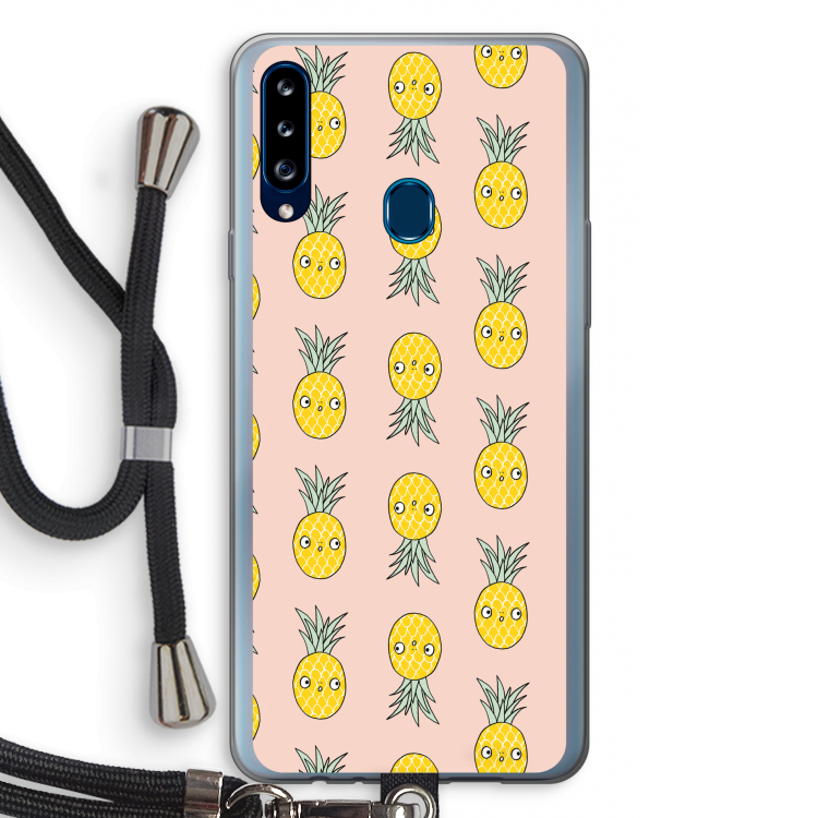Ananas: Samsung Galaxy A20s Transparant Hoesje met koord