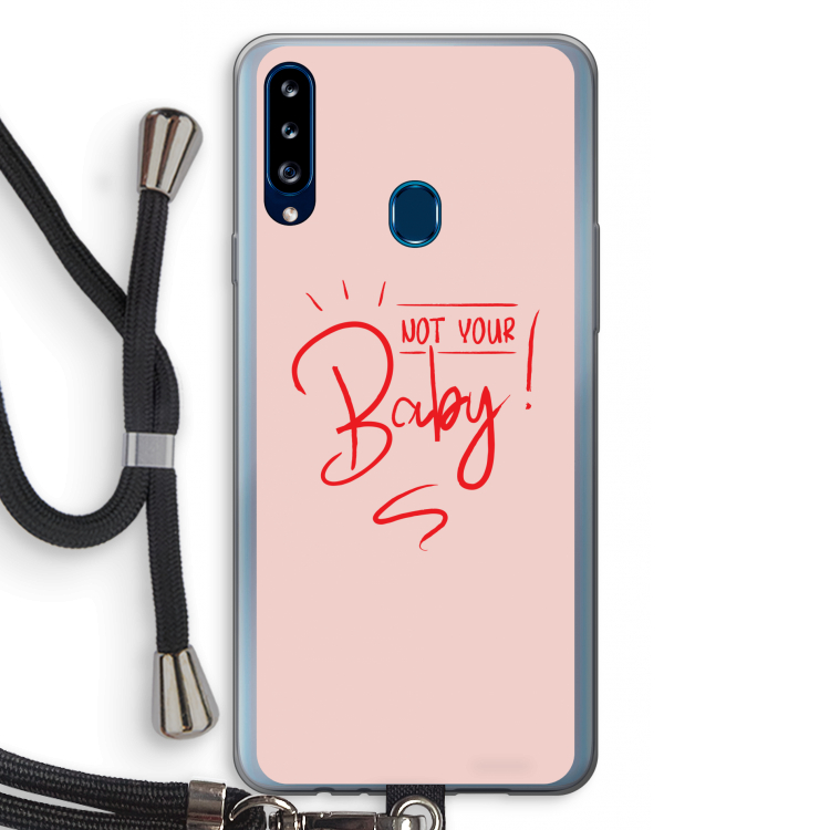 Not Your Baby: Samsung Galaxy A20s Transparant Hoesje met koord