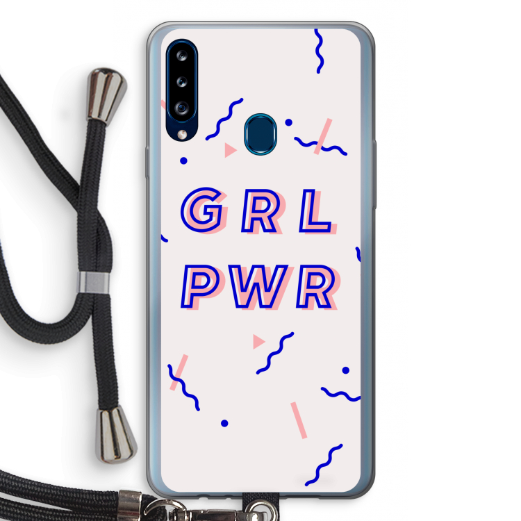 GRL PWR: Samsung Galaxy A20s Transparant Hoesje met koord