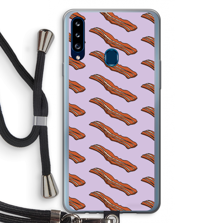 Bacon to my eggs #2: Samsung Galaxy A20s Transparant Hoesje met koord
