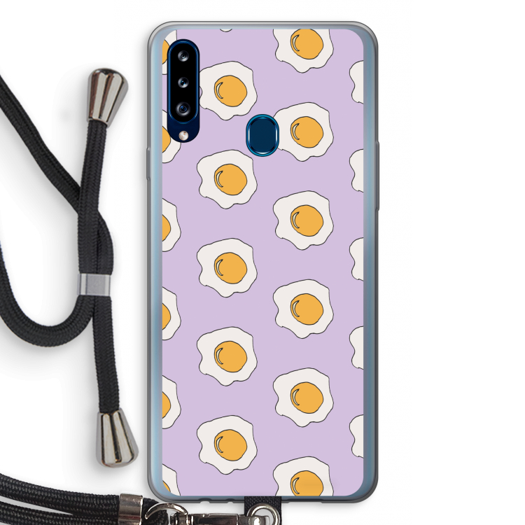 Bacon to my eggs #1: Samsung Galaxy A20s Transparant Hoesje met koord