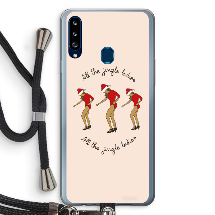 Jingle Ladies: Samsung Galaxy A20s Transparant Hoesje met koord