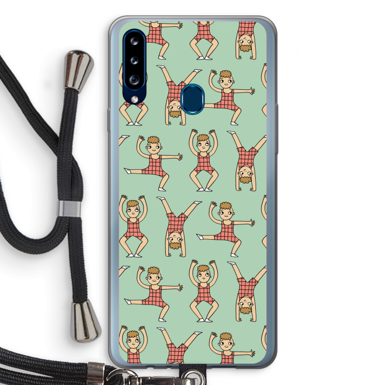 Gymboys: Samsung Galaxy A20s Transparant Hoesje met koord