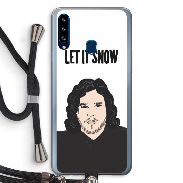 Let It Snow: Samsung Galaxy A20s Transparant Hoesje met koord