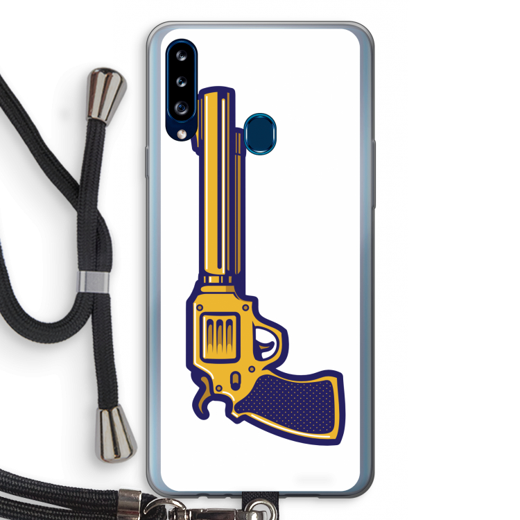 Pew Pew Pew: Samsung Galaxy A20s Transparant Hoesje met koord