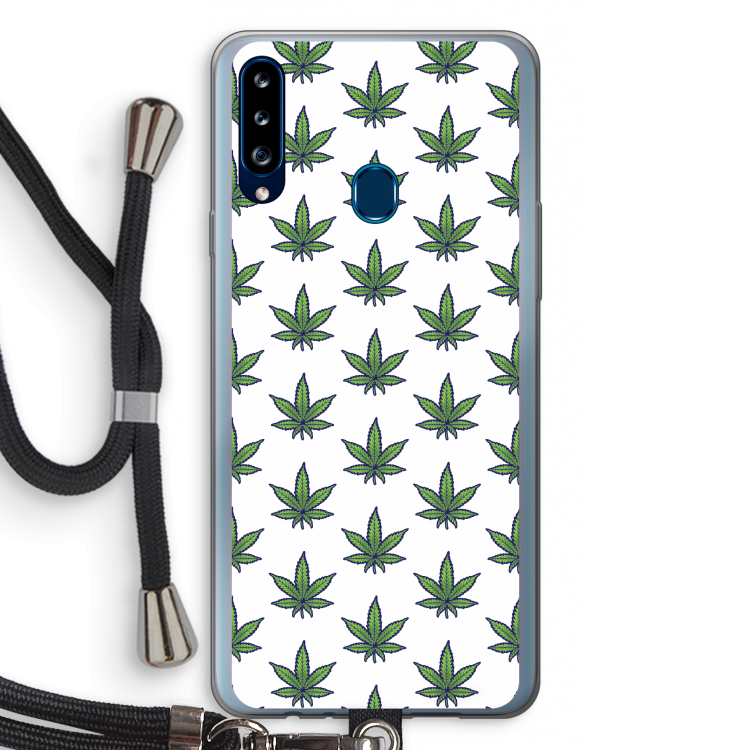 Weed: Samsung Galaxy A20s Transparant Hoesje met koord
