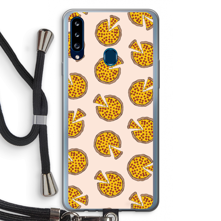 You Had Me At Pizza: Samsung Galaxy A20s Transparant Hoesje met koord