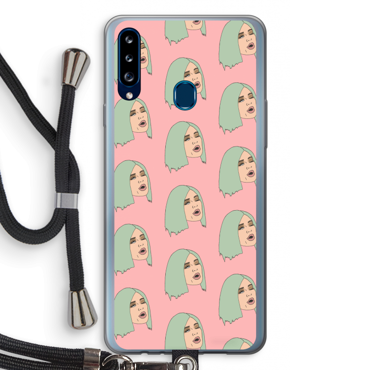 King Kylie: Samsung Galaxy A20s Transparant Hoesje met koord