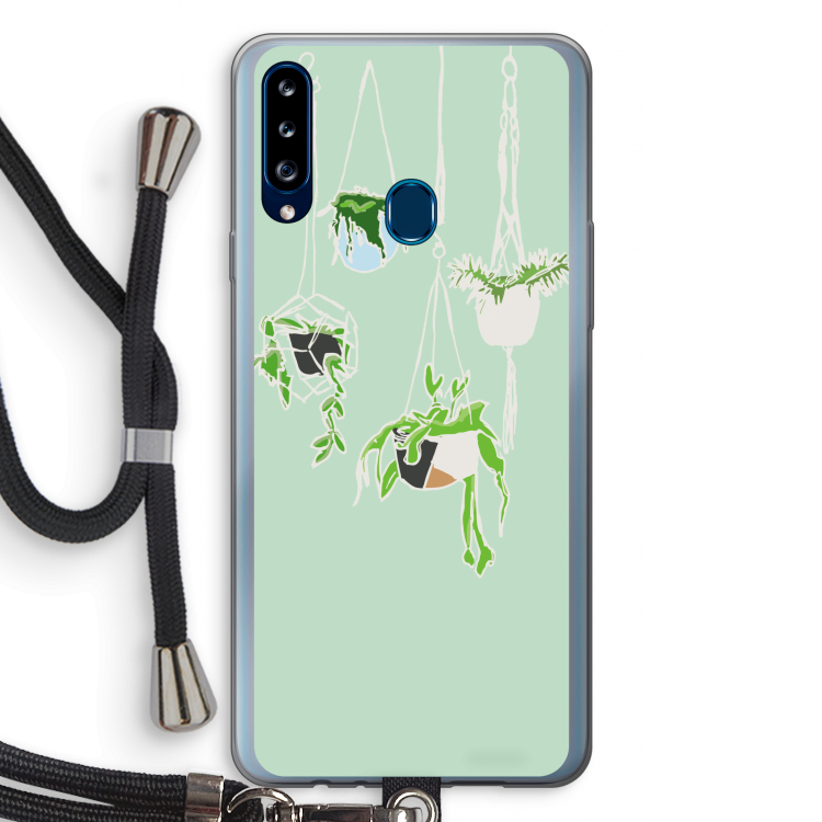 Hang In There: Samsung Galaxy A20s Transparant Hoesje met koord