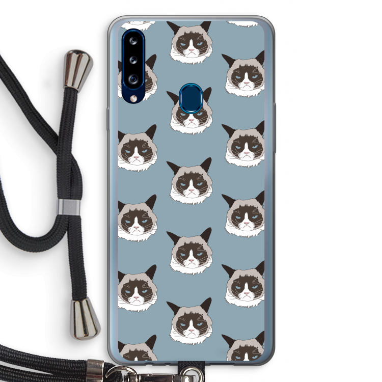 It's a Purrr Case: Samsung Galaxy A20s Transparant Hoesje met koord