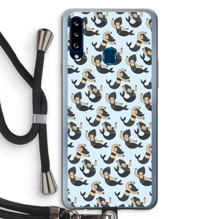 Zeemeermin: Samsung Galaxy A20s Transparant Hoesje met koord