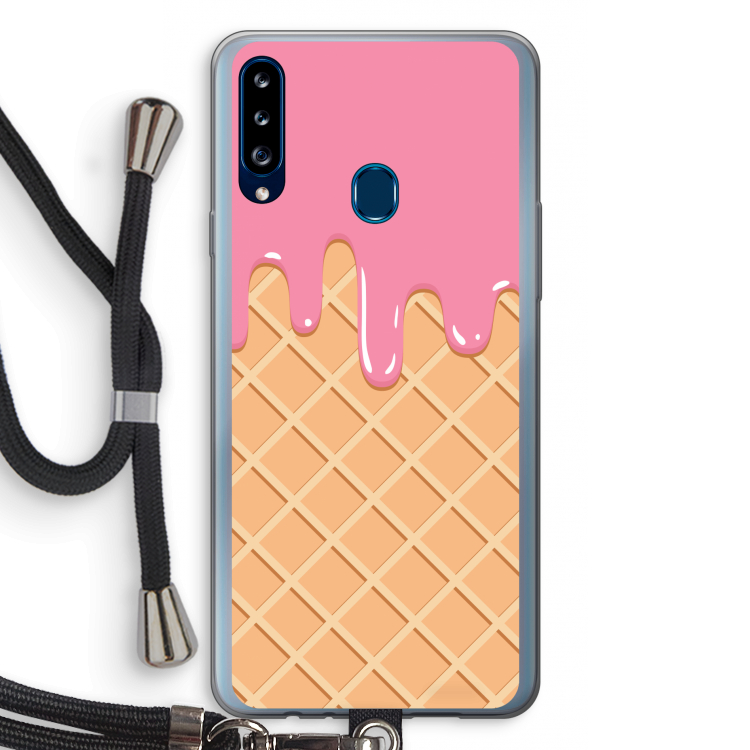 Ice cream: Samsung Galaxy A20s Transparant Hoesje met koord