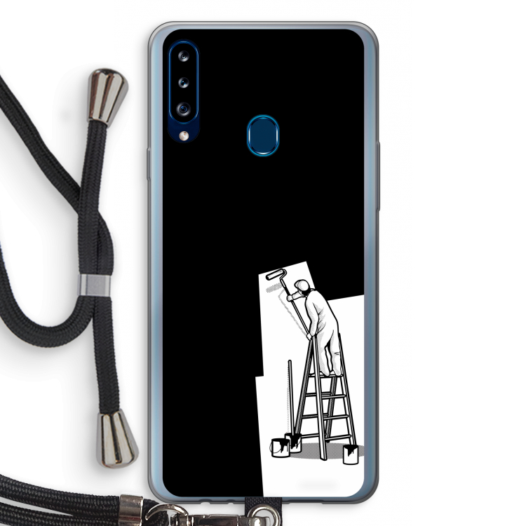 Musketon Painter: Samsung Galaxy A20s Transparant Hoesje met koord