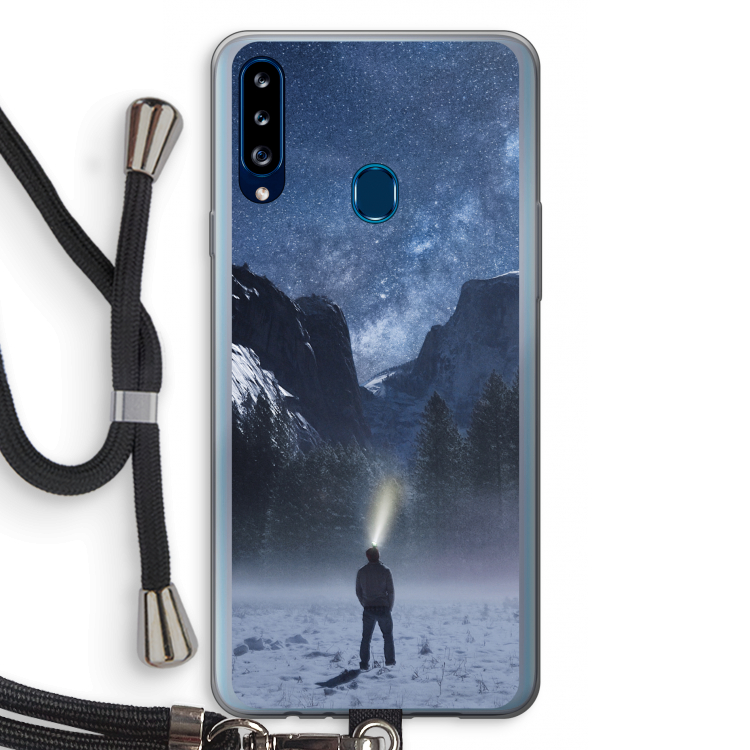 Wanderlust: Samsung Galaxy A20s Transparant Hoesje met koord