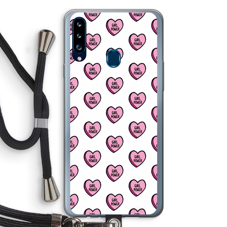 GIRL POWER: Samsung Galaxy A20s Transparant Hoesje met koord