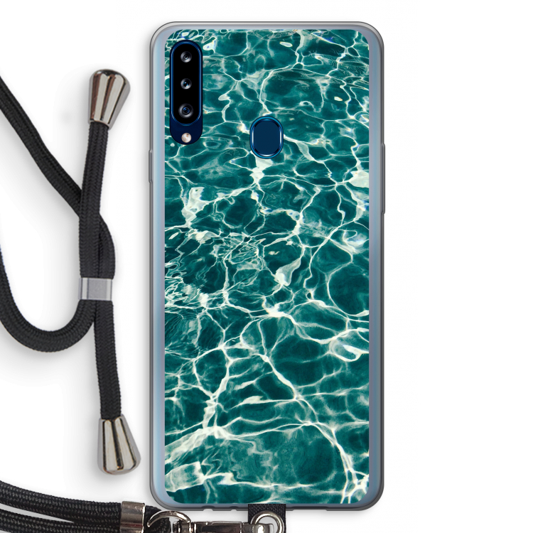 Weerkaatsing water: Samsung Galaxy A20s Transparant Hoesje met koord
