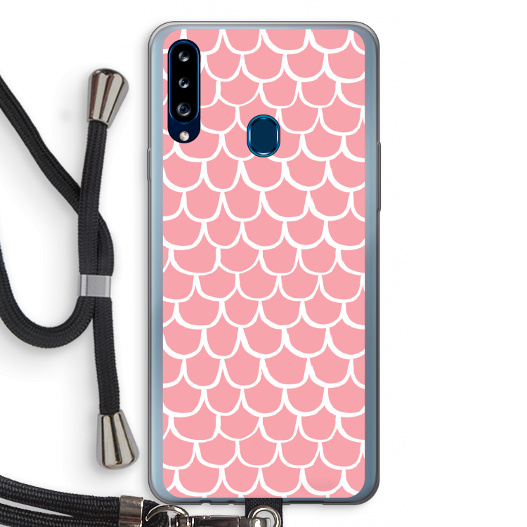 Dakpannetjes: Samsung Galaxy A20s Transparant Hoesje met koord