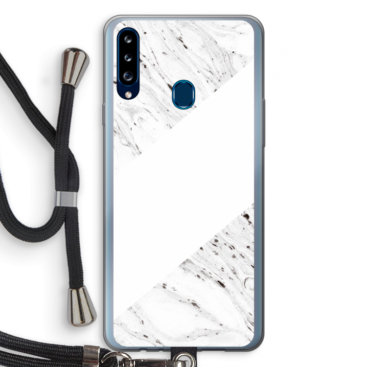 Biggest stripe: Samsung Galaxy A20s Transparant Hoesje met koord