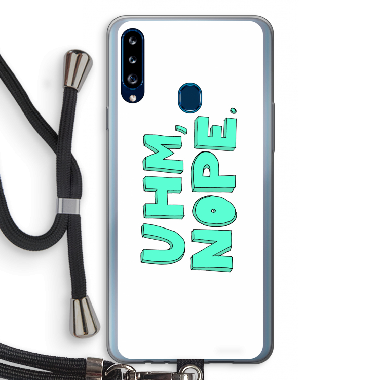 UHM, NOPE.: Samsung Galaxy A20s Transparant Hoesje met koord