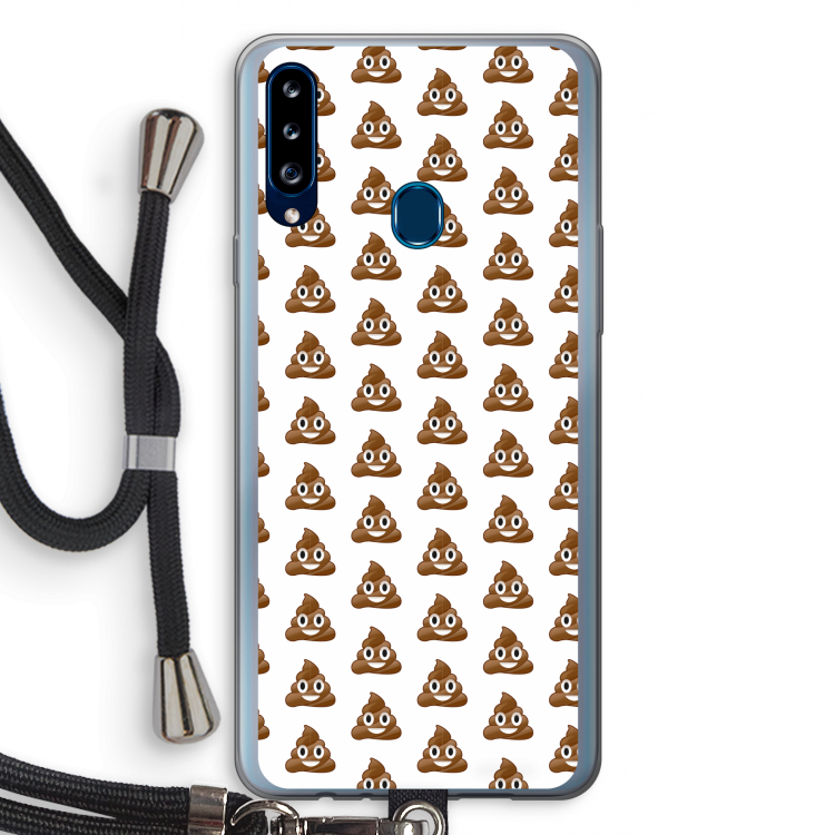 Poop emoji: Samsung Galaxy A20s Transparant Hoesje met koord