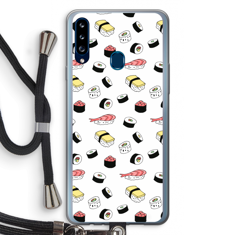 Sushi time: Samsung Galaxy A20s Transparant Hoesje met koord
