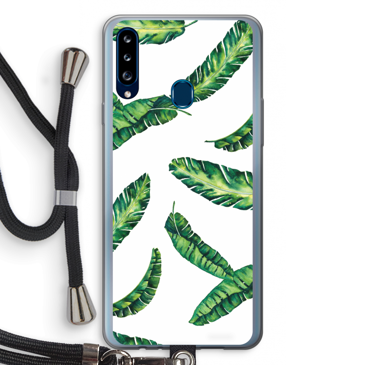 Lange bladeren: Samsung Galaxy A20s Transparant Hoesje met koord