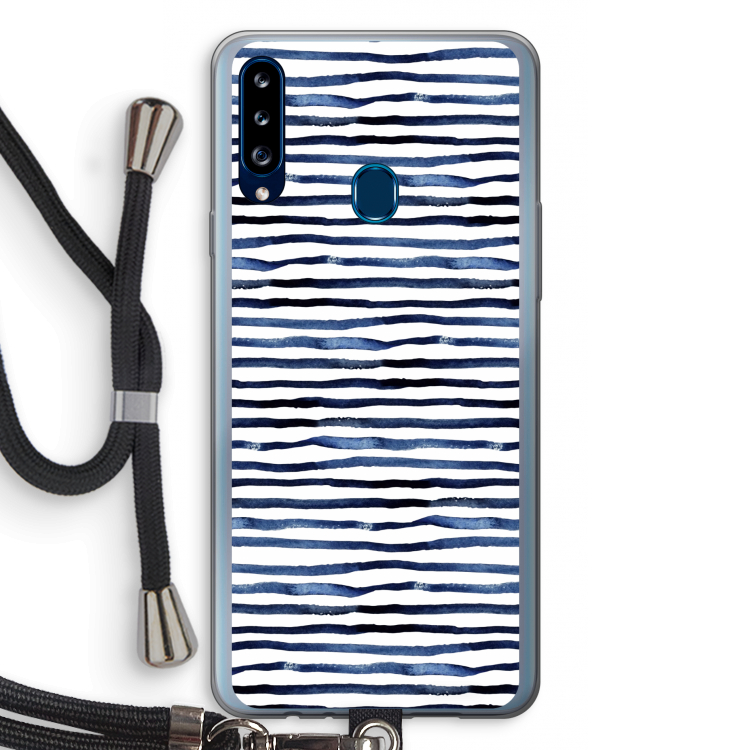 Verrassende lijnen: Samsung Galaxy A20s Transparant Hoesje met koord
