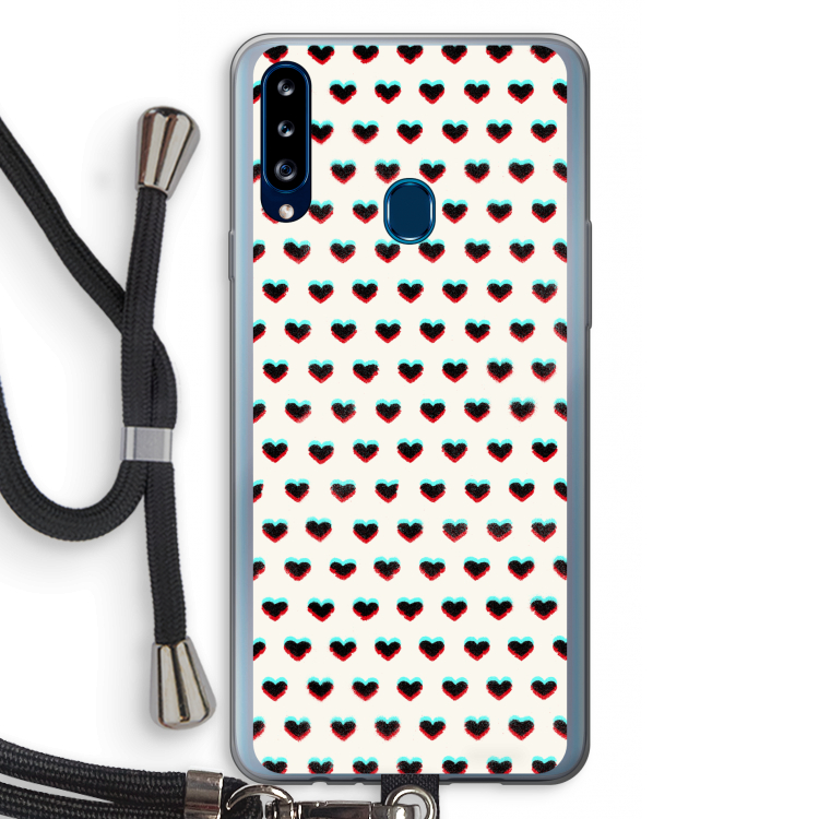 Hartjes: Samsung Galaxy A20s Transparant Hoesje met koord