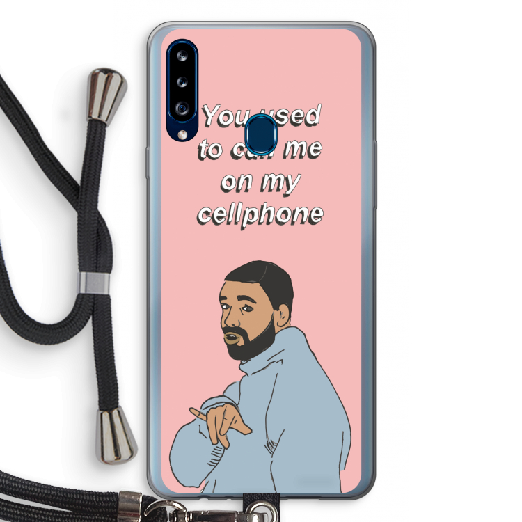 Hotline bling: Samsung Galaxy A20s Transparant Hoesje met koord