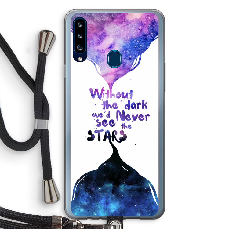 Stars quote: Samsung Galaxy A20s Transparant Hoesje met koord