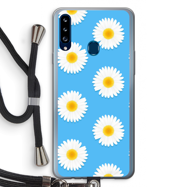 Margrietjes: Samsung Galaxy A20s Transparant Hoesje met koord