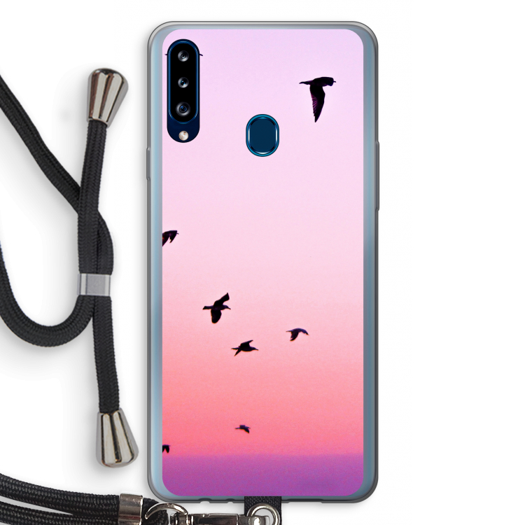Fly away: Samsung Galaxy A20s Transparant Hoesje met koord