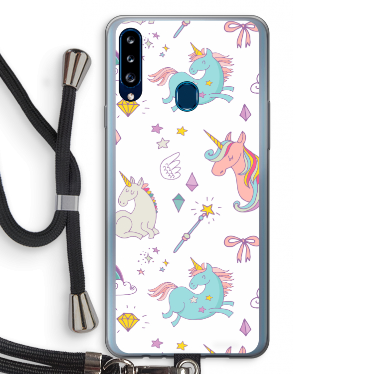 Fantasiewereld: Samsung Galaxy A20s Transparant Hoesje met koord