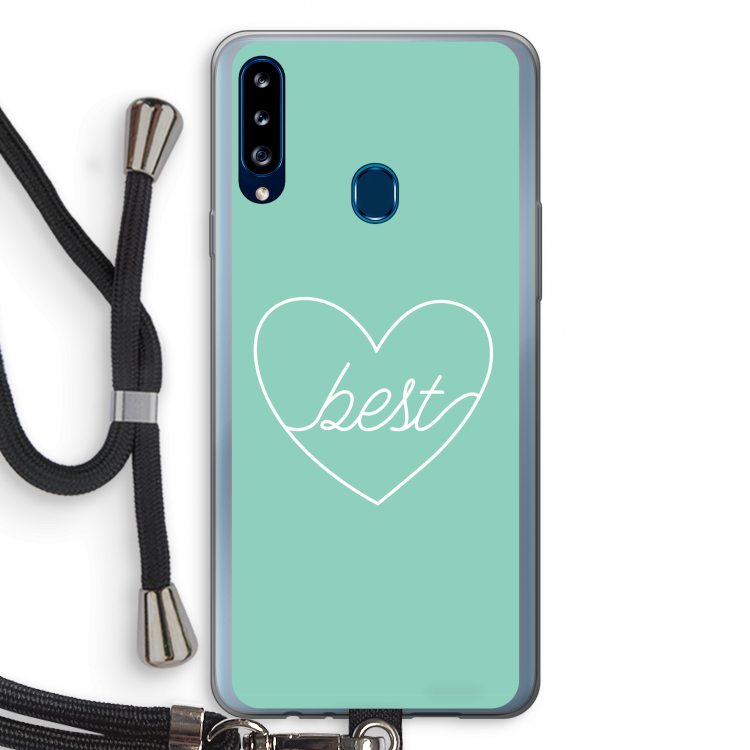 Best heart pastel: Samsung Galaxy A20s Transparant Hoesje met koord