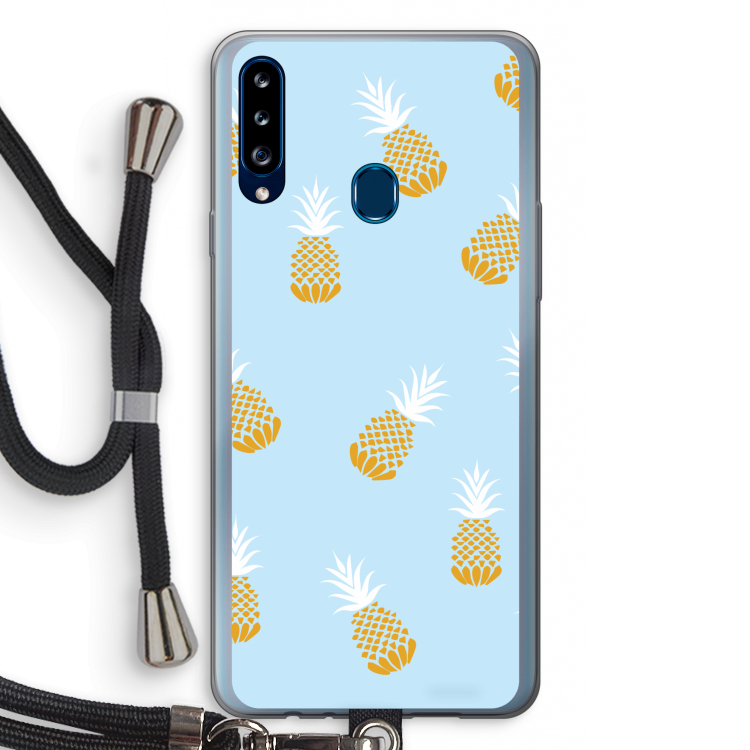 Ananasjes: Samsung Galaxy A20s Transparant Hoesje met koord