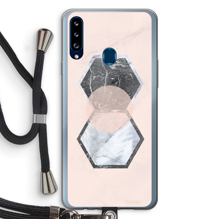 Creatieve toets: Samsung Galaxy A20s Transparant Hoesje met koord