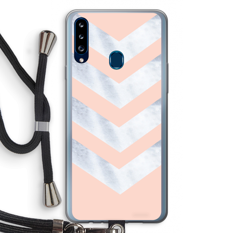 Marmeren pijlen: Samsung Galaxy A20s Transparant Hoesje met koord