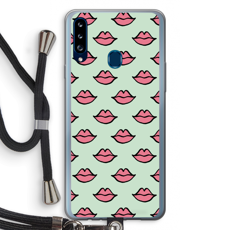 Lipjes: Samsung Galaxy A20s Transparant Hoesje met koord