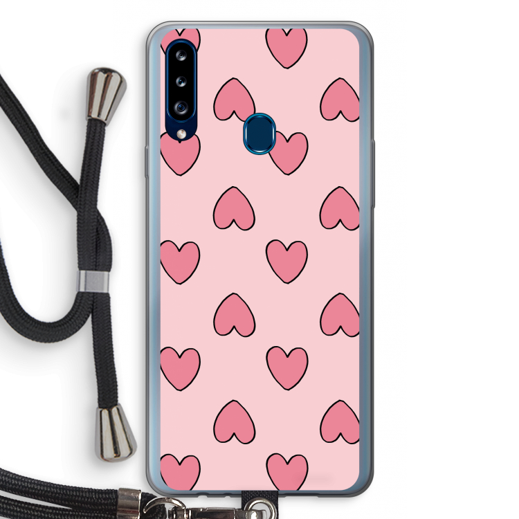 Ondersteboven verliefd: Samsung Galaxy A20s Transparant Hoesje met koord