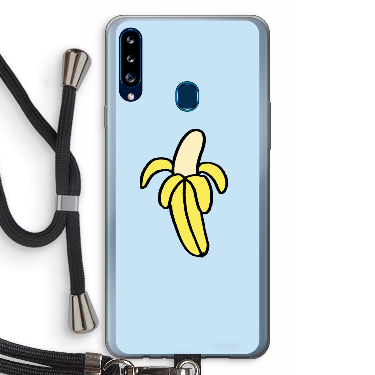 Banana: Samsung Galaxy A20s Transparant Hoesje met koord