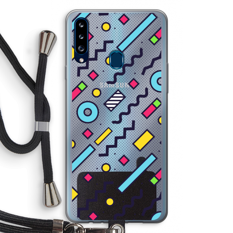 8-bit N°8: Samsung Galaxy A20s Transparant Hoesje met koord