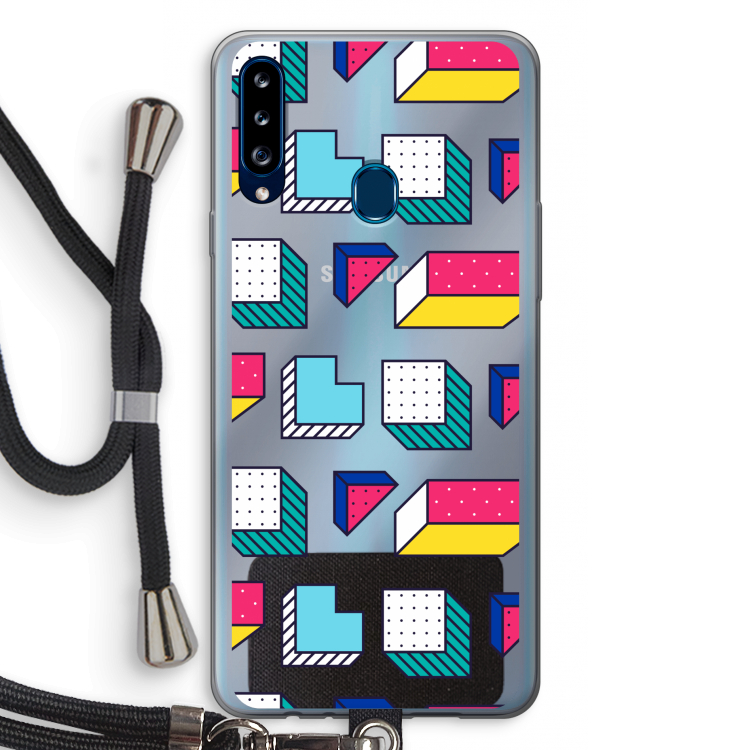 8-bit N°7: Samsung Galaxy A20s Transparant Hoesje met koord