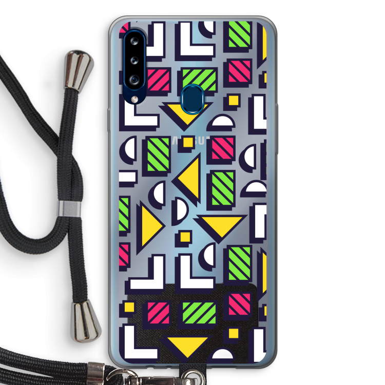 8-bit N°4: Samsung Galaxy A20s Transparant Hoesje met koord