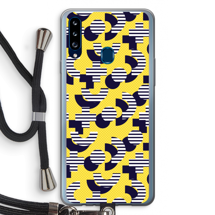 8-bit N°3: Samsung Galaxy A20s Transparant Hoesje met koord